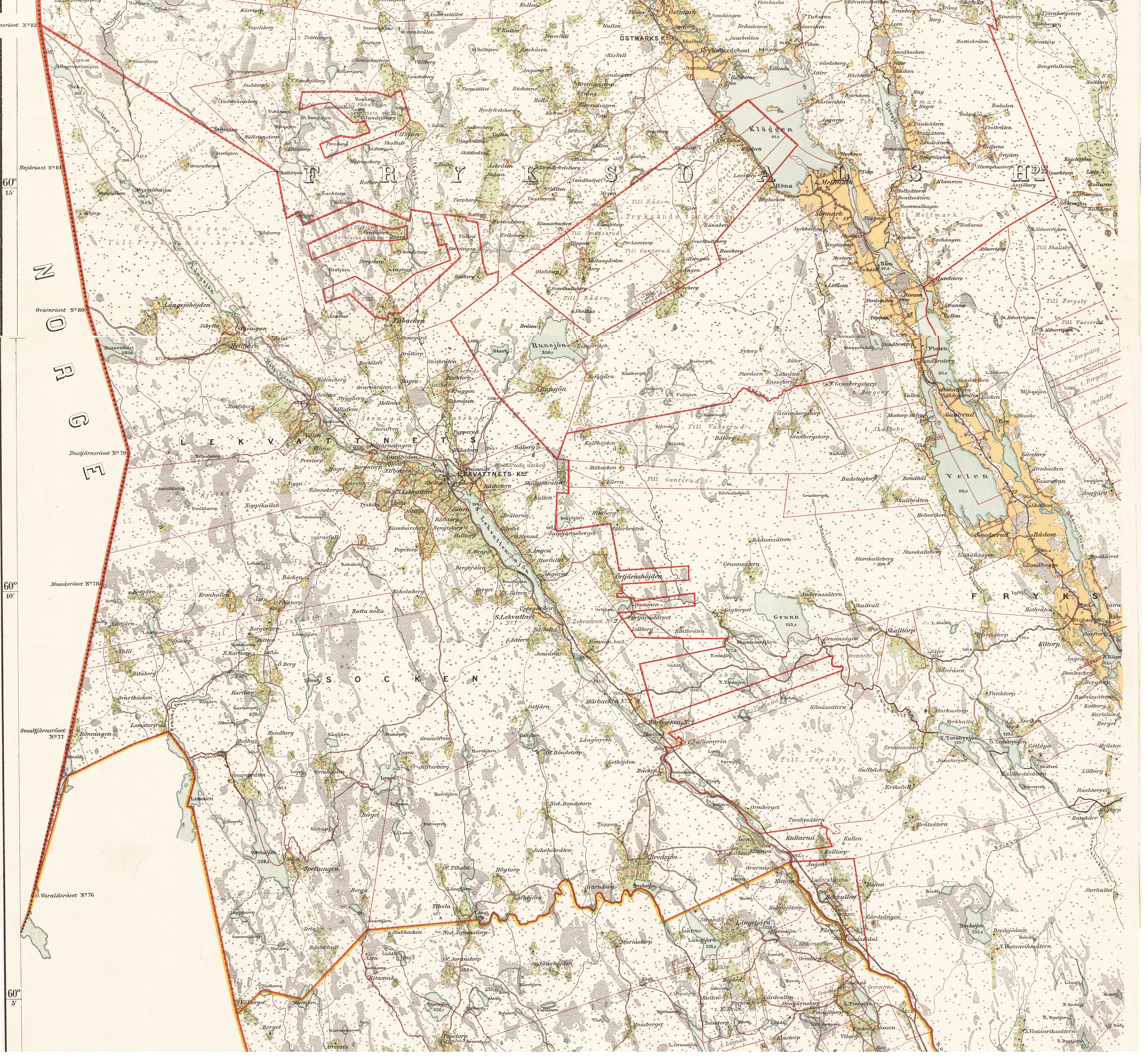  häradskarta 1883 över fryksdalen